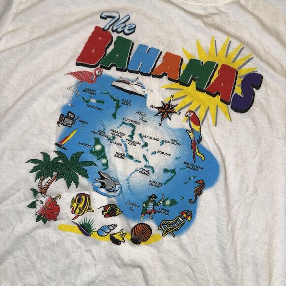 Vintage Bahamas Shirt Mens Large Graphic Tee Palm Trees Travel Souvenir - Picture 2 of 5